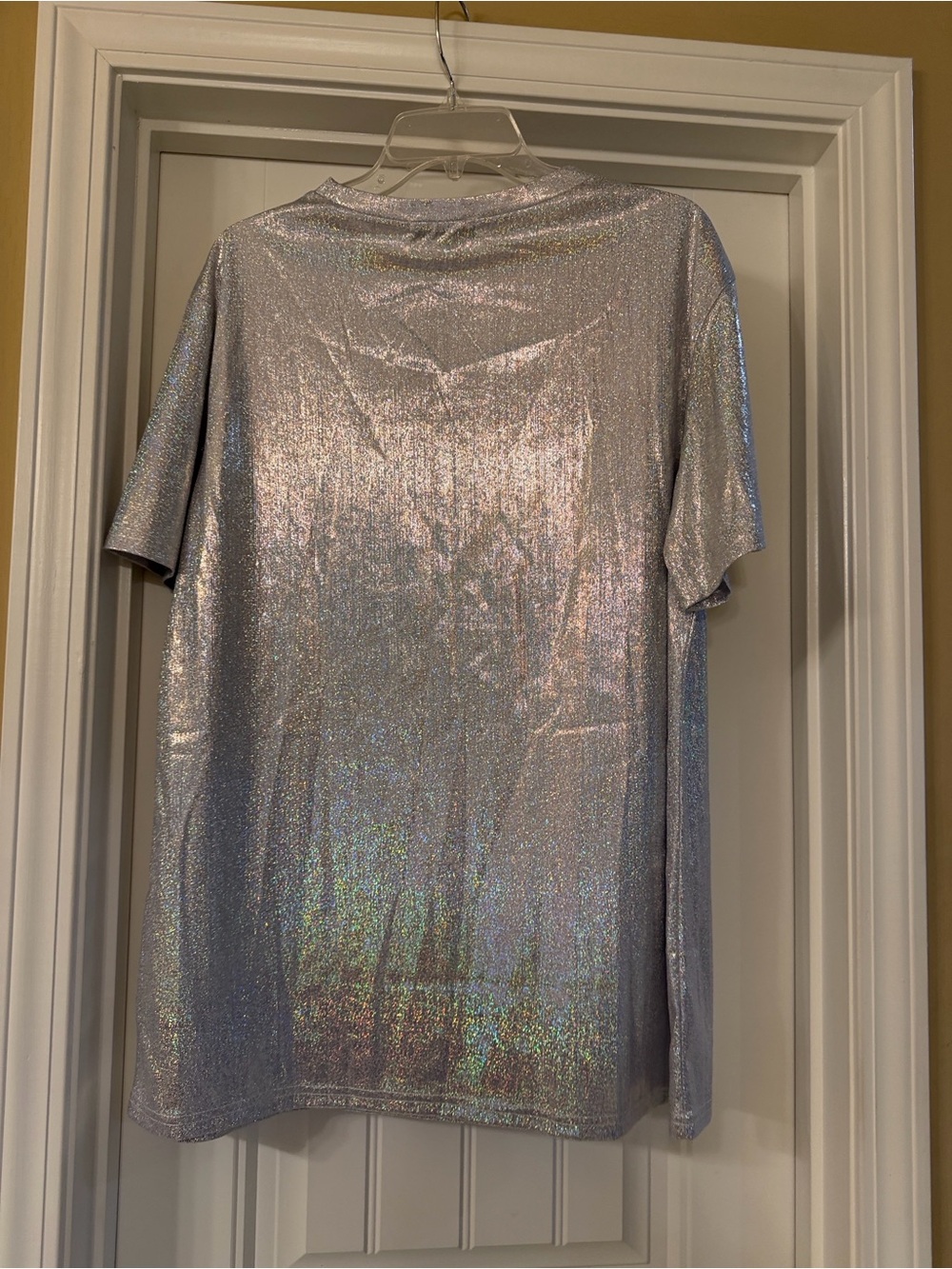 SHEIN Iridescent Silver Short Sleeve Tee - Picture 2 of 2